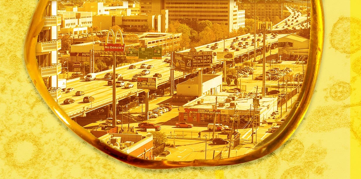 photo illustration of Houston preserved in amber