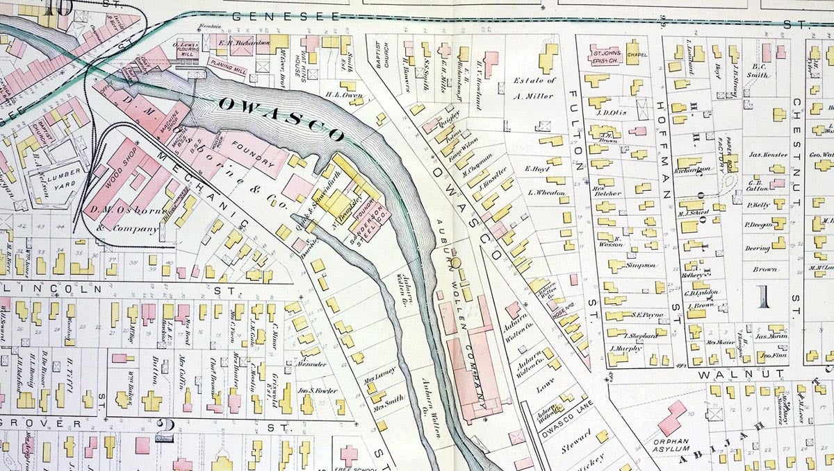 historic map of auburn new york