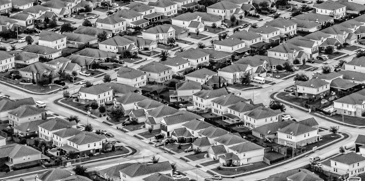 Aerial photo of suburban Houston