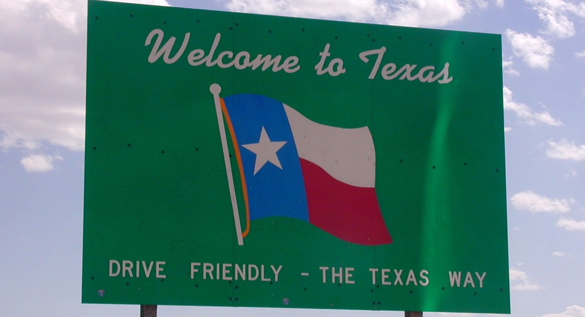 Sign shown at the Texas border