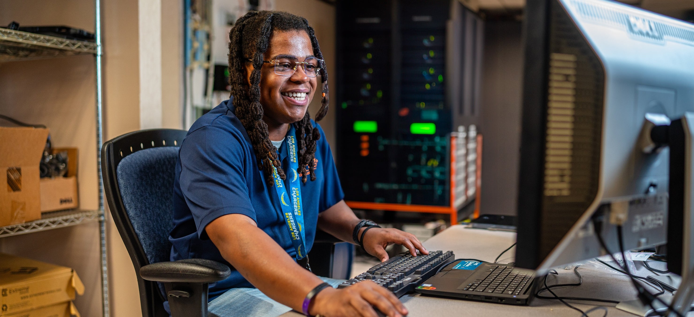 Michael King II, a graduate of the Spring ISD's Carl Wunsche Sr. High School, utilized the district's Career and Technical Education programs while in high school. He now works as an A/V technician in the district.