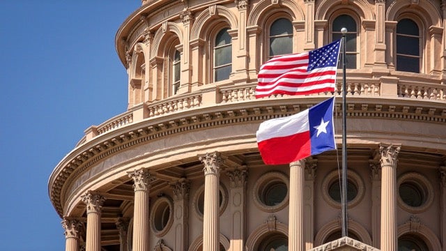 Building with Texas flag