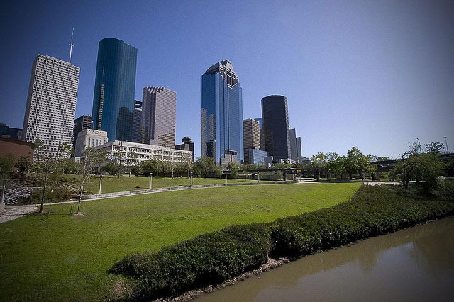 Houston skyline from the Buffalo Bayou