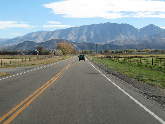 Highway headed toward mountains