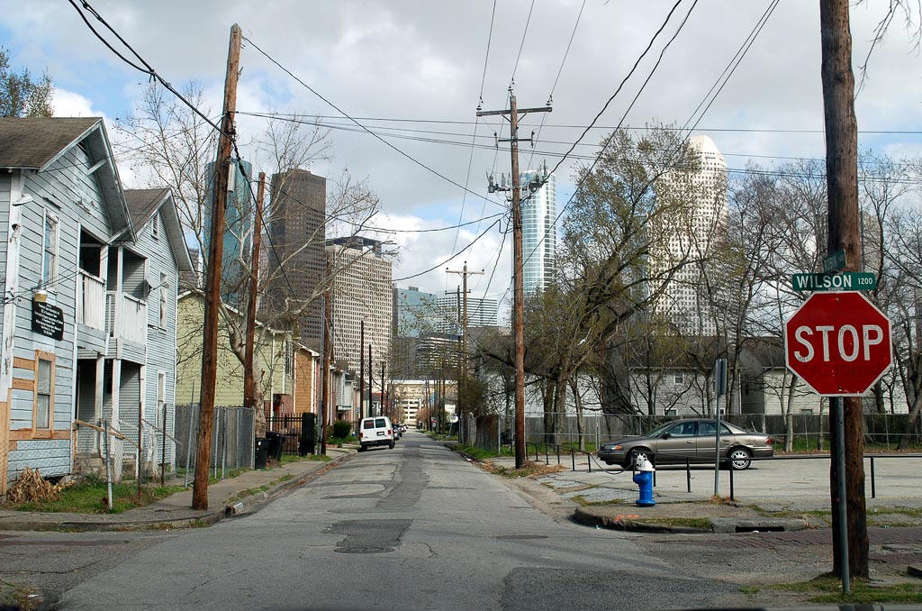 Third Ward neighborhood with Houston skyline in the background