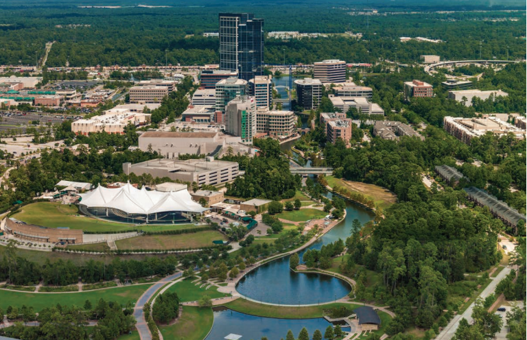 Aerial view of The Woodlands