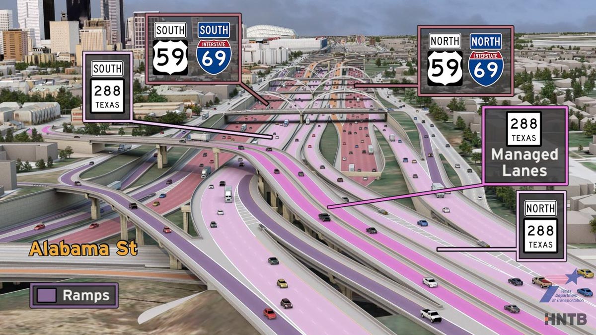 TxDOT's I-45 expansion rendering