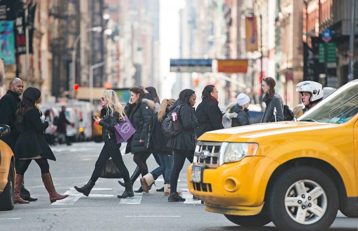 Image of busy pedestrian crossing