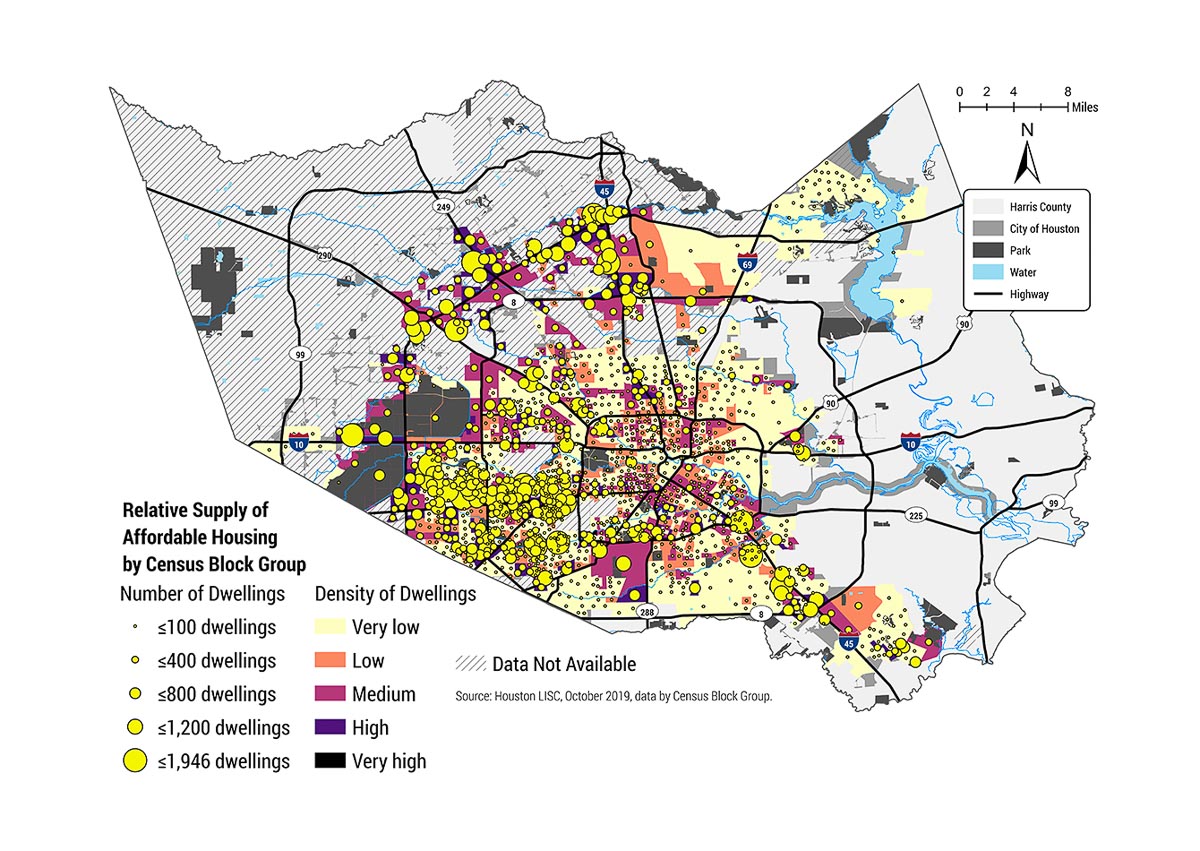 Affordable housing supply Houston map