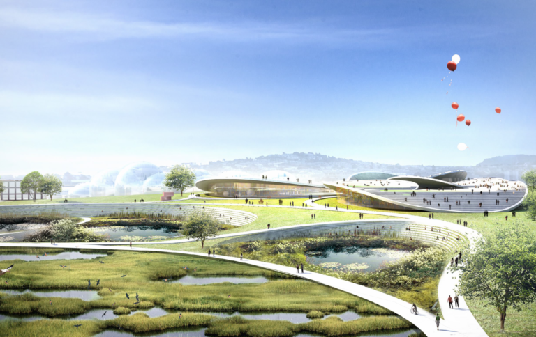Living levee at the South East Plant as part of the Islais Hyper-Creek Project. Image Courtesy of B+O+S.