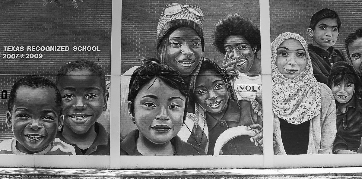 Blackshear Elementary School Diversity Mural in Houston Third Ward