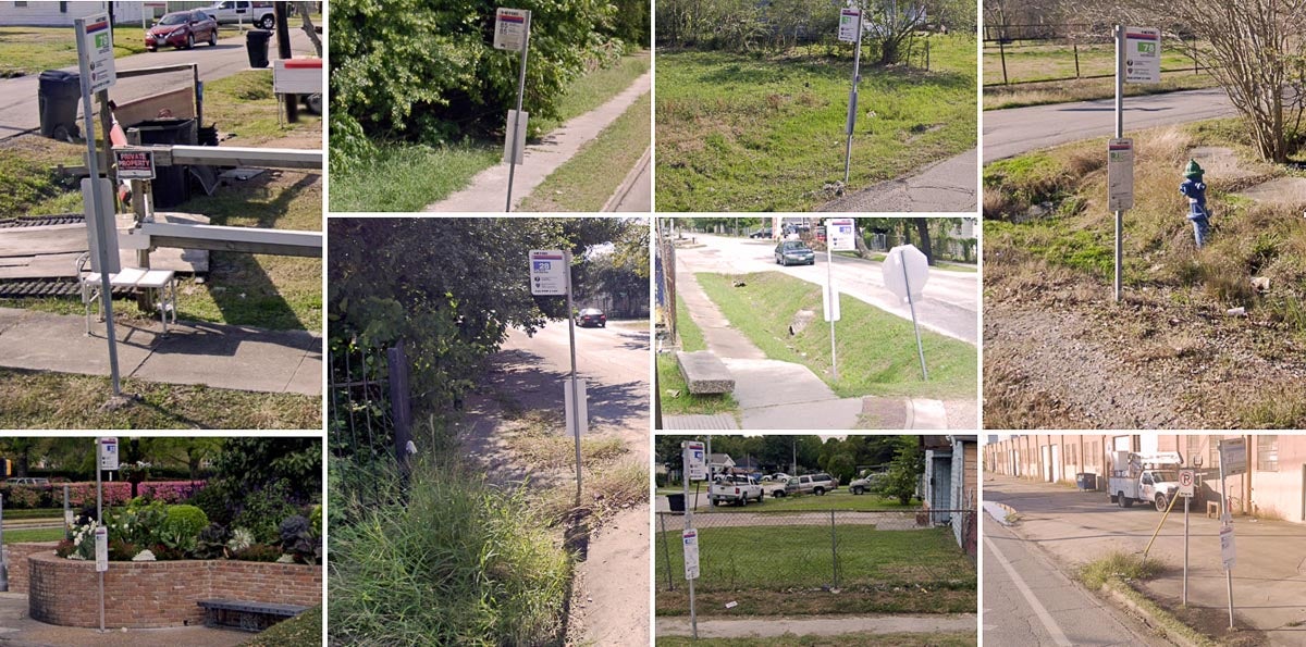 Houston Metro bus stop collage