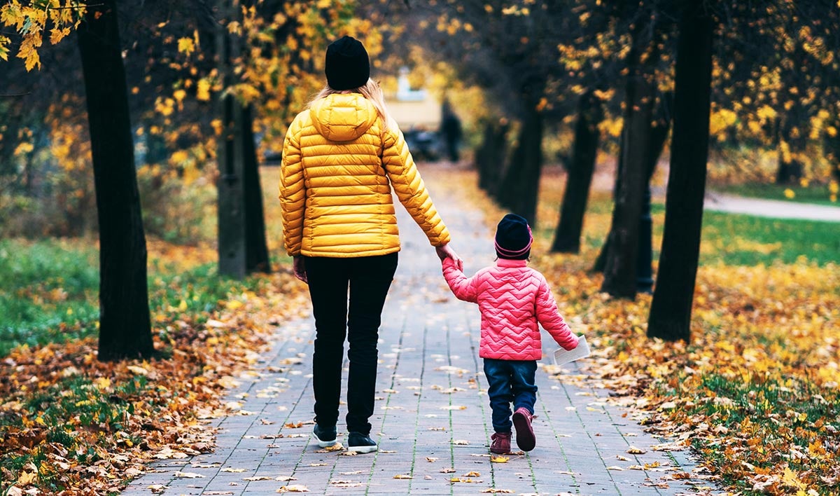 mother and daughter on a walk