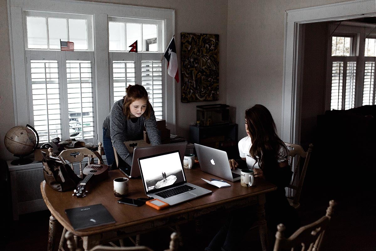 two people working from home