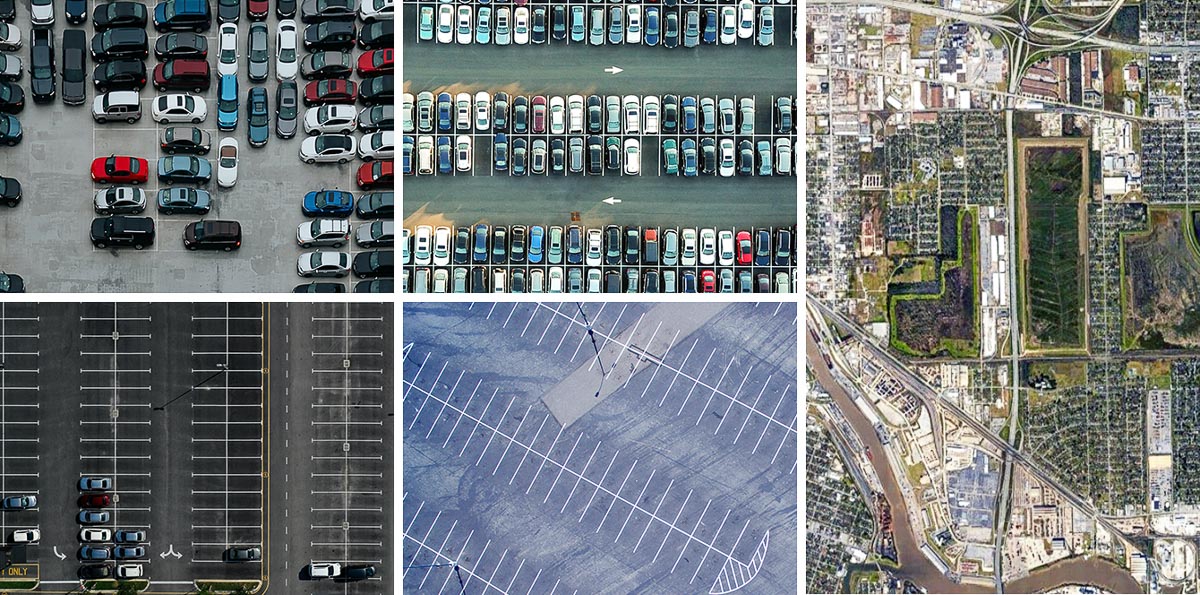 parking lots aerial views