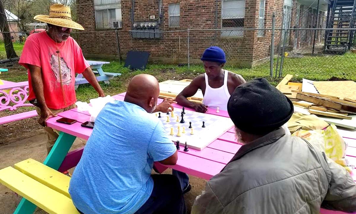 chess players at Third Ward Chess Park