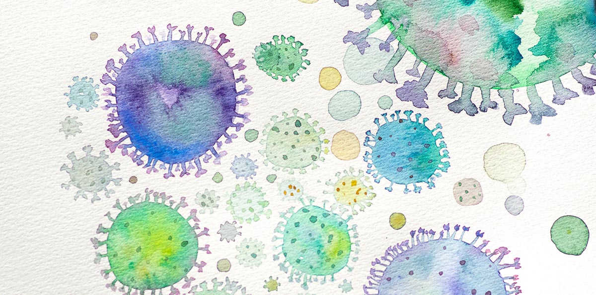 watercolor coronavirus