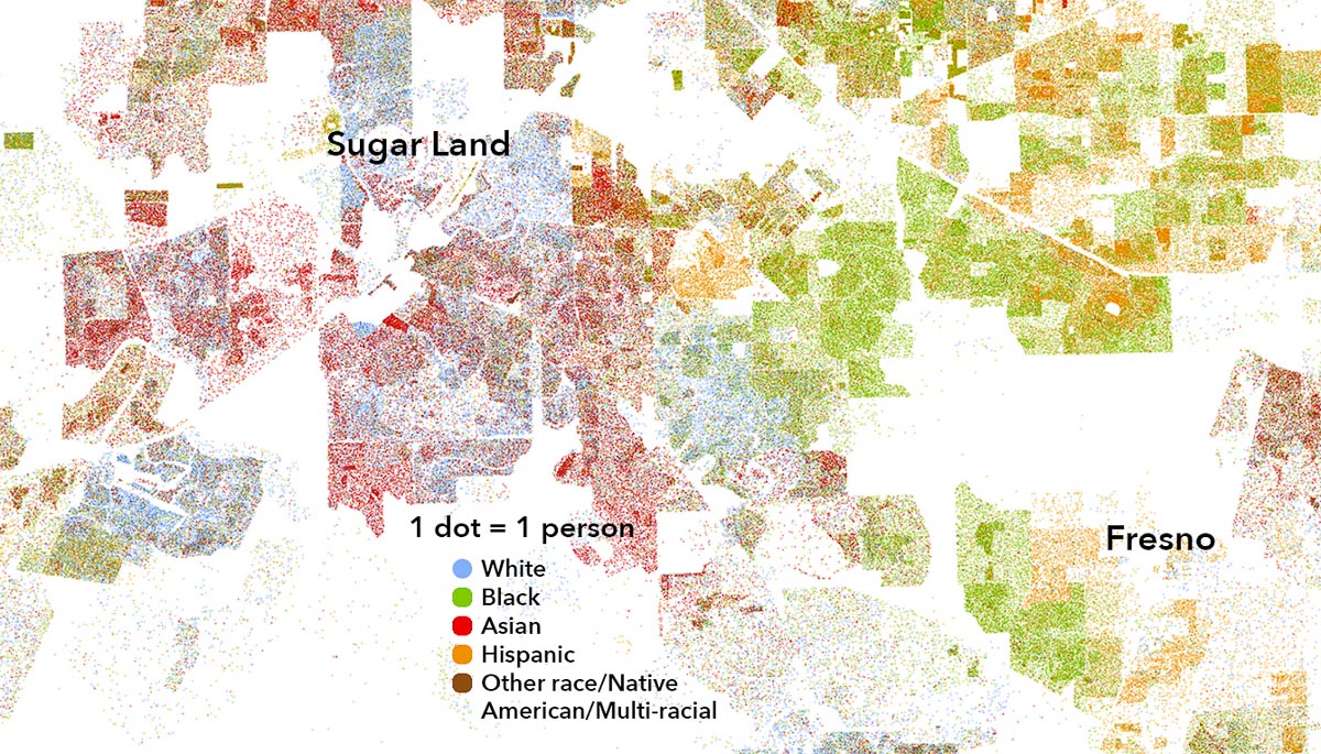 Racial dot map Fort Bend County