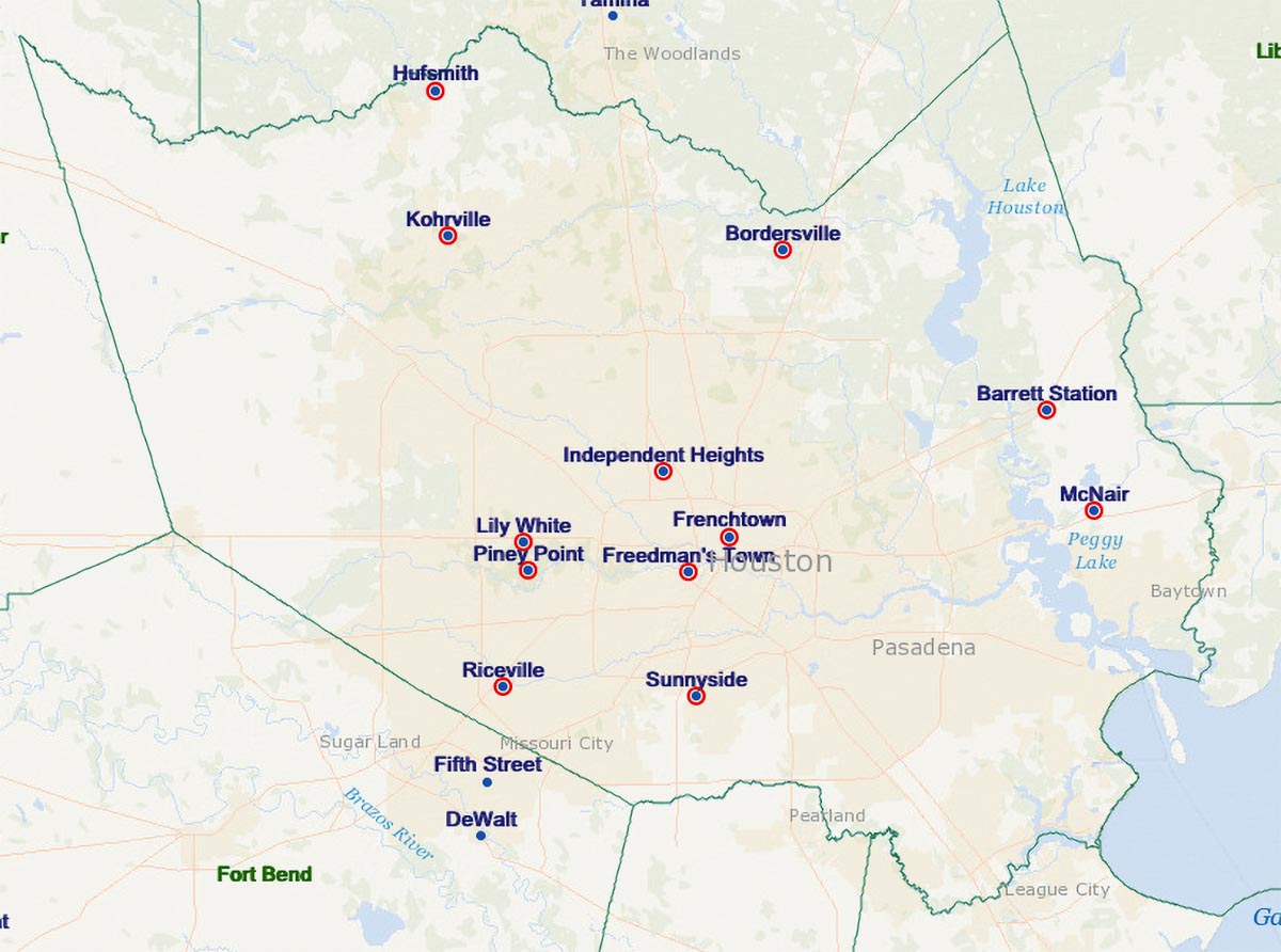 Freedom colonies located in Harris County