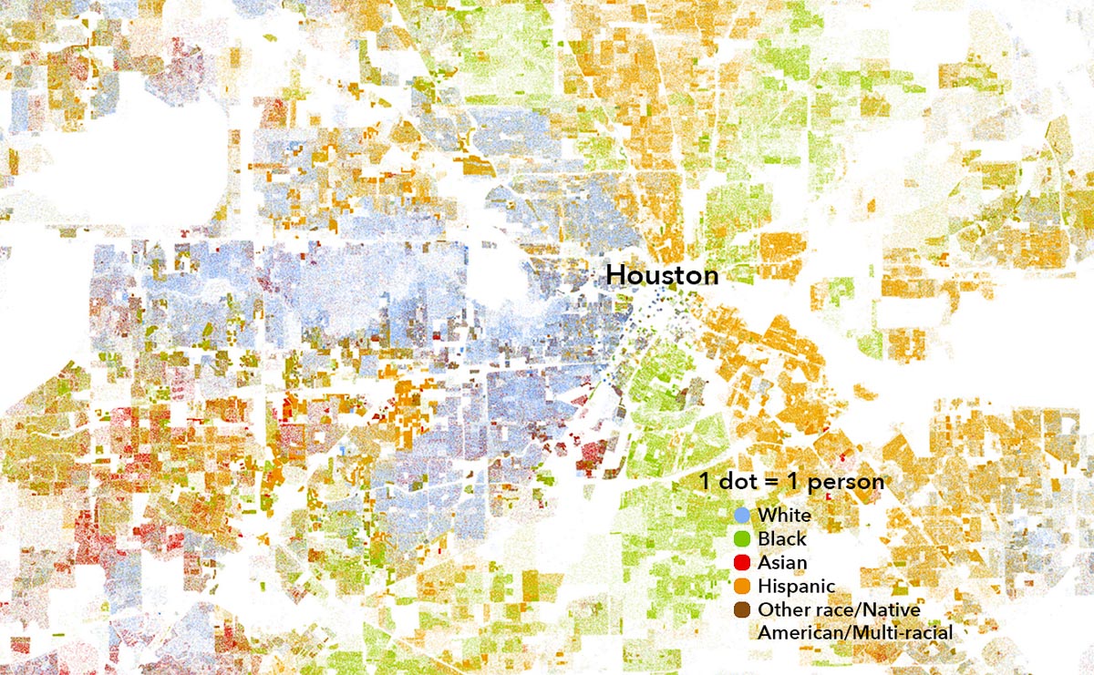 Racial dot map Houston