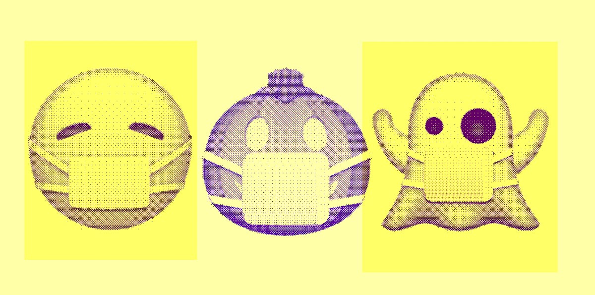 Halloween emojis with masks COVID-19