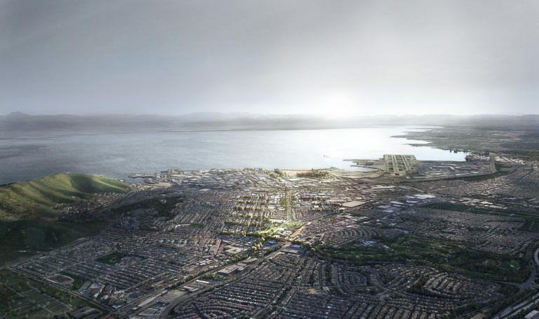 South San Francisco masterplan proposal. Image courtesy of Hassell+.