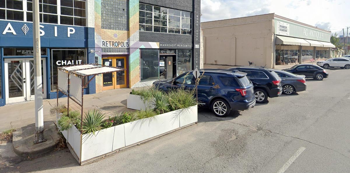 Heights Houston parklet on West 19th Street