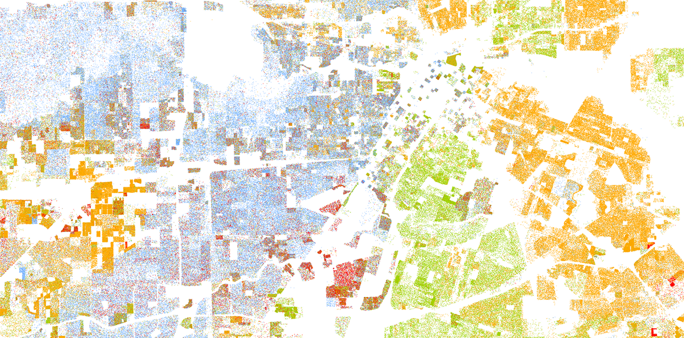 Racial dot map Houston