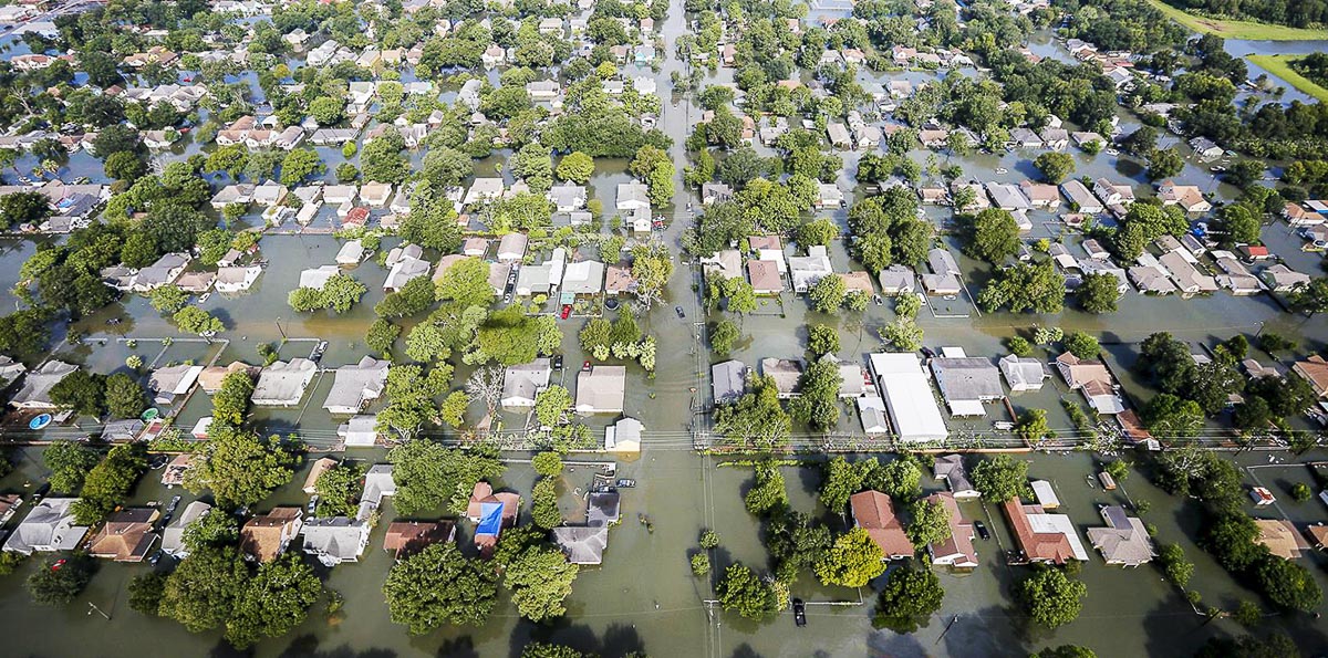 photo of Houston after Hurricane Harvey in 2017