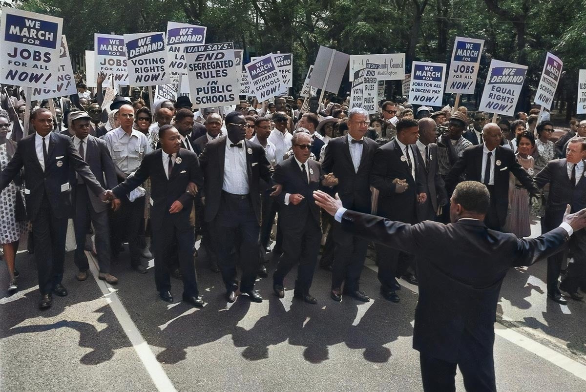 MLK in the March on Washington for Jobs and Freedom, in Washington, D.C. on Wednesday, August 28, 1963.