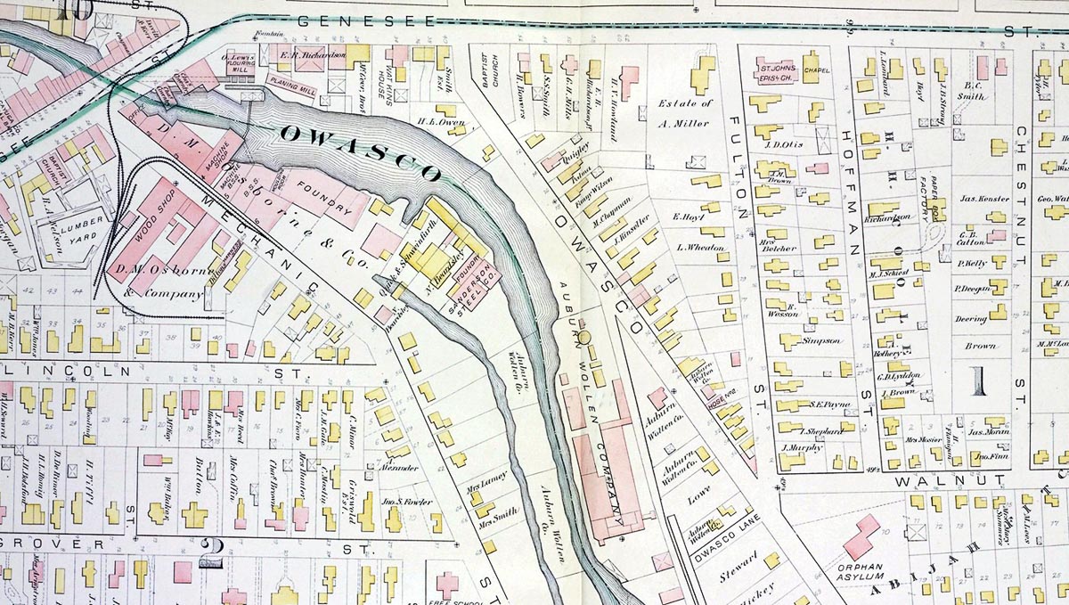 historic map of auburn new york