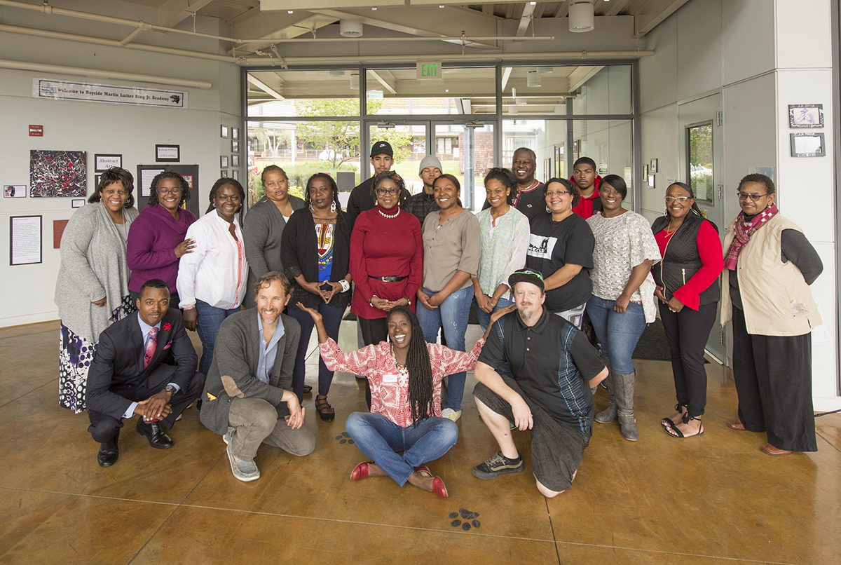 Participants and instructors of the permaculture course held in Marin City. Image courtesy of P+SET.