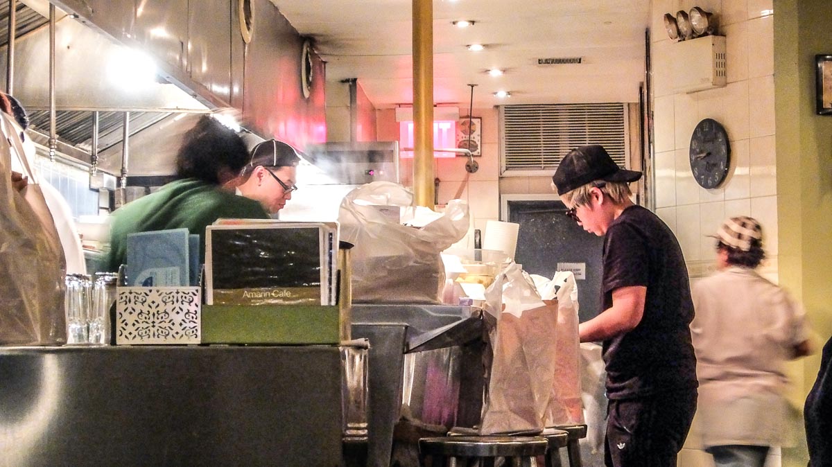 Restaurants workers work in the kitchen