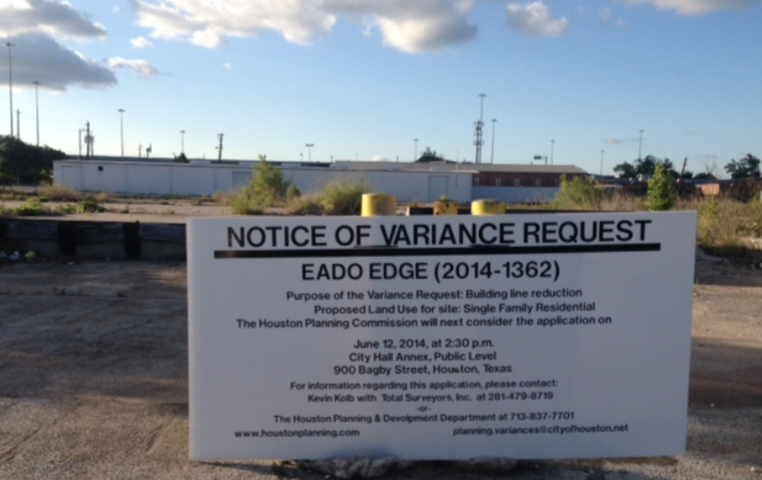 Notice of Variance Request sign
