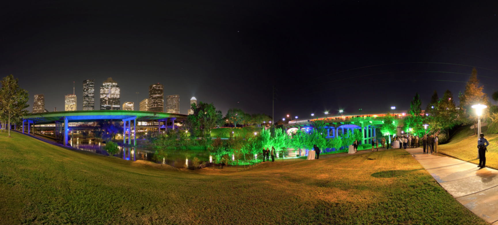 Buffalo Bayou event at night