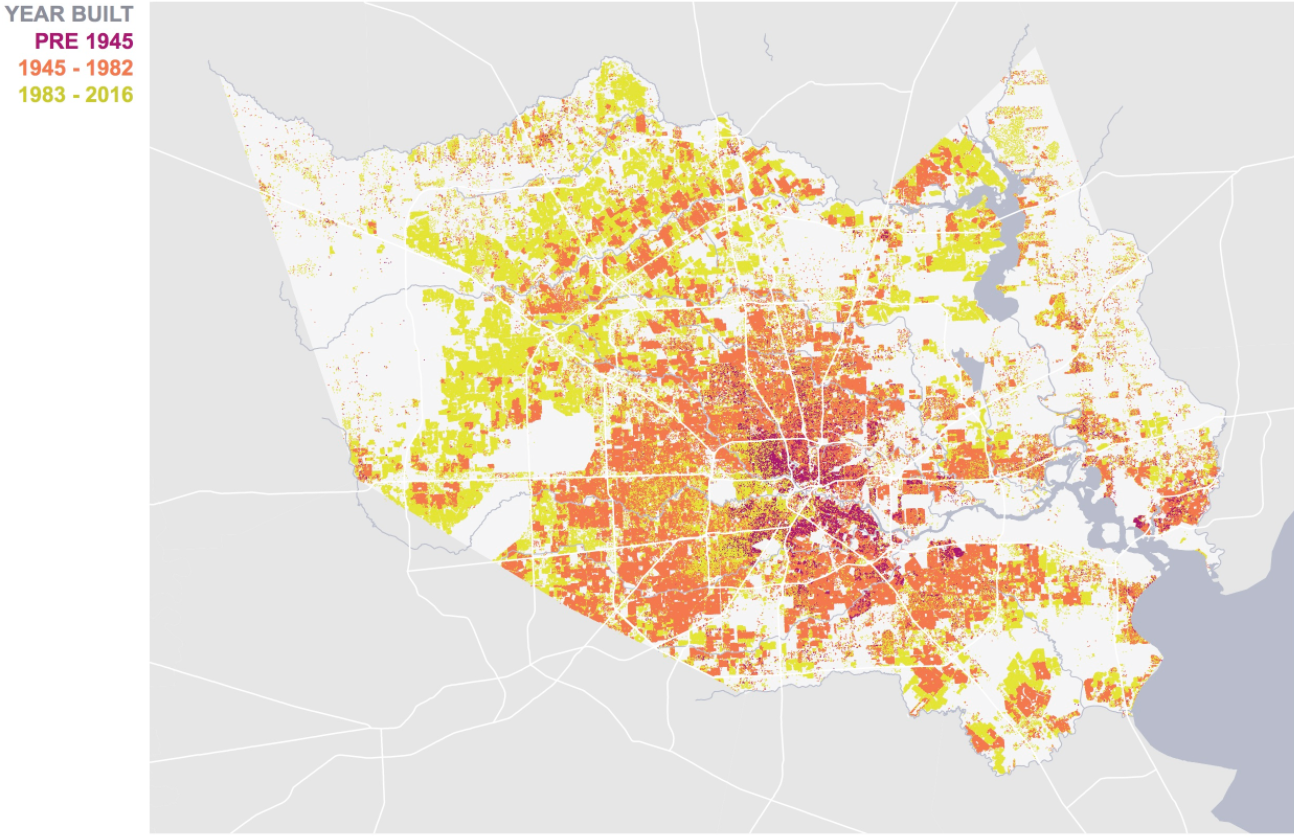 Year Built Harris County Map