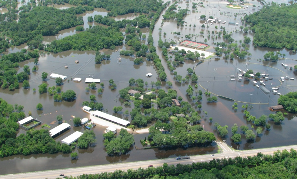 Houston 2015 flooding, aerial view