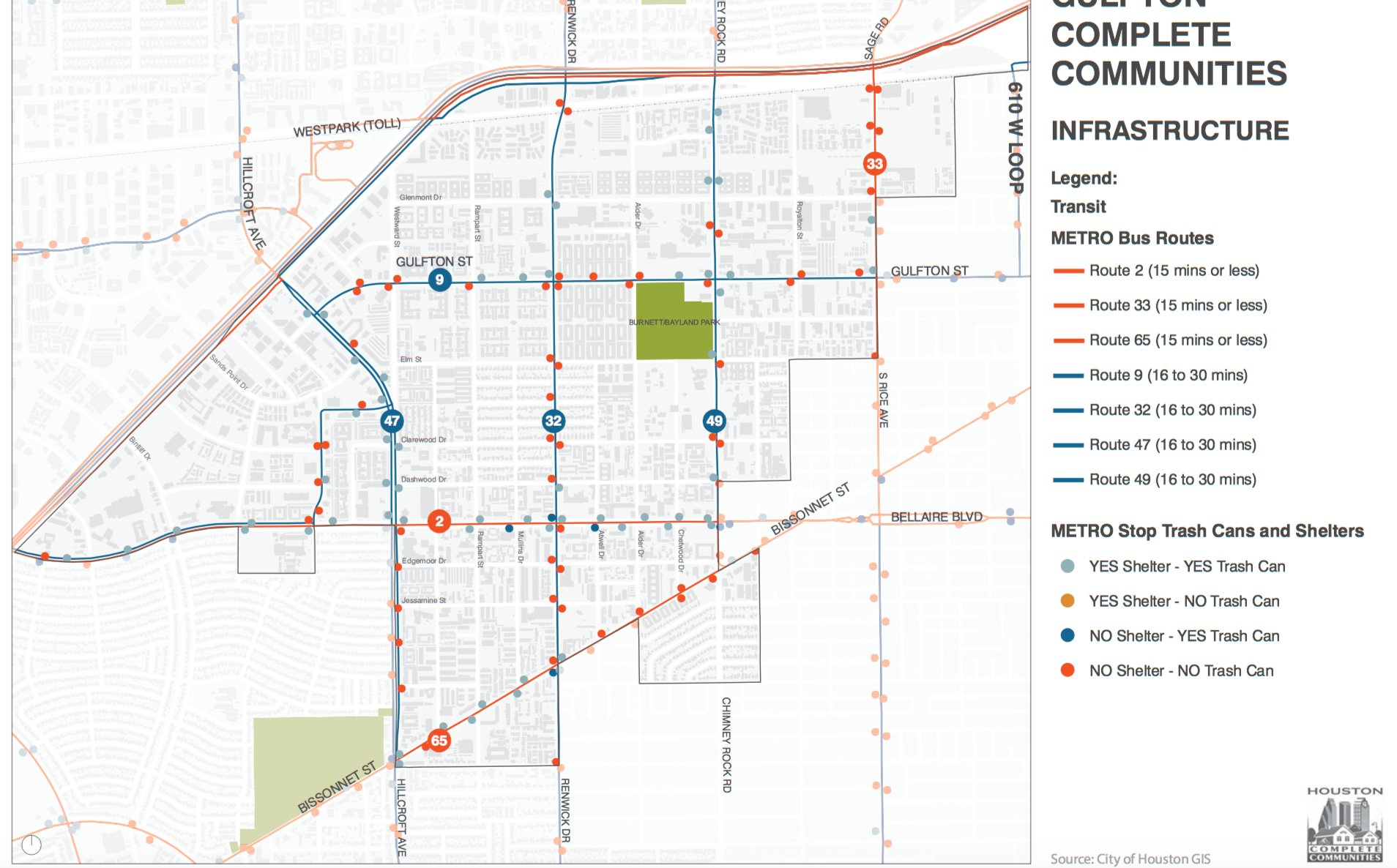 Gulfton Metro infrastructure map