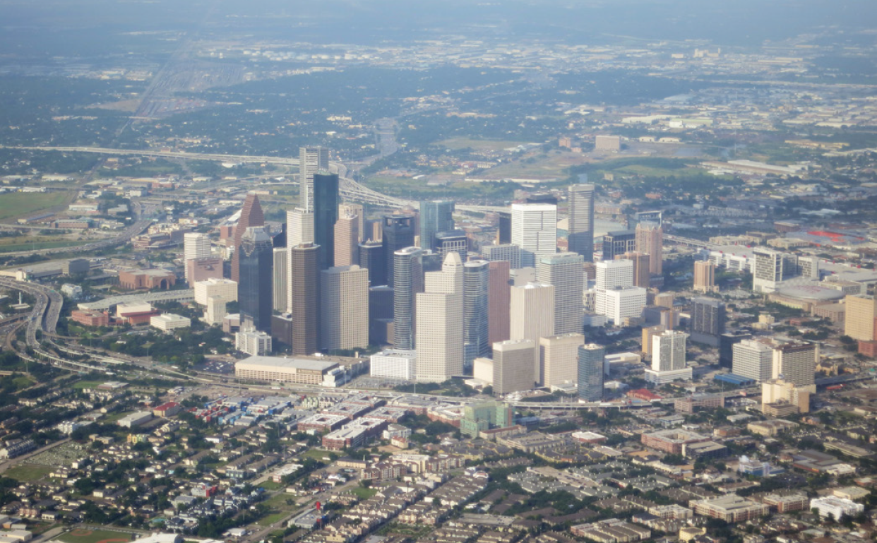 Aerial view of downtown Houston