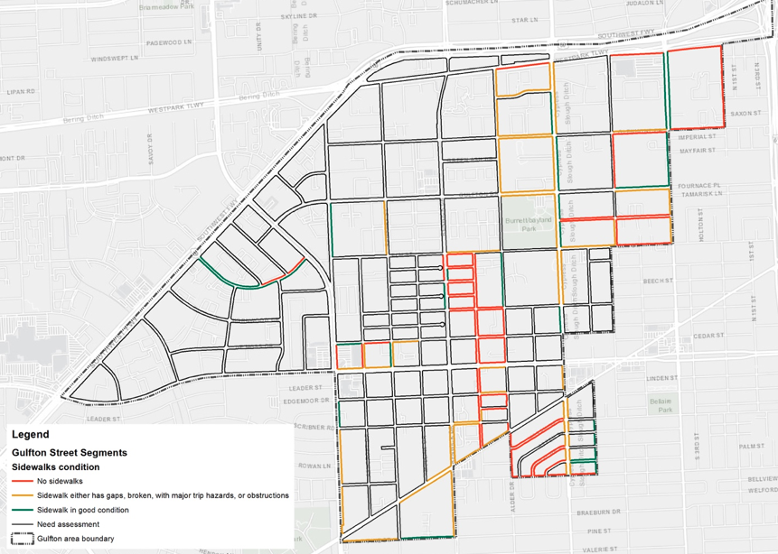 Street assessment map of Gulfton