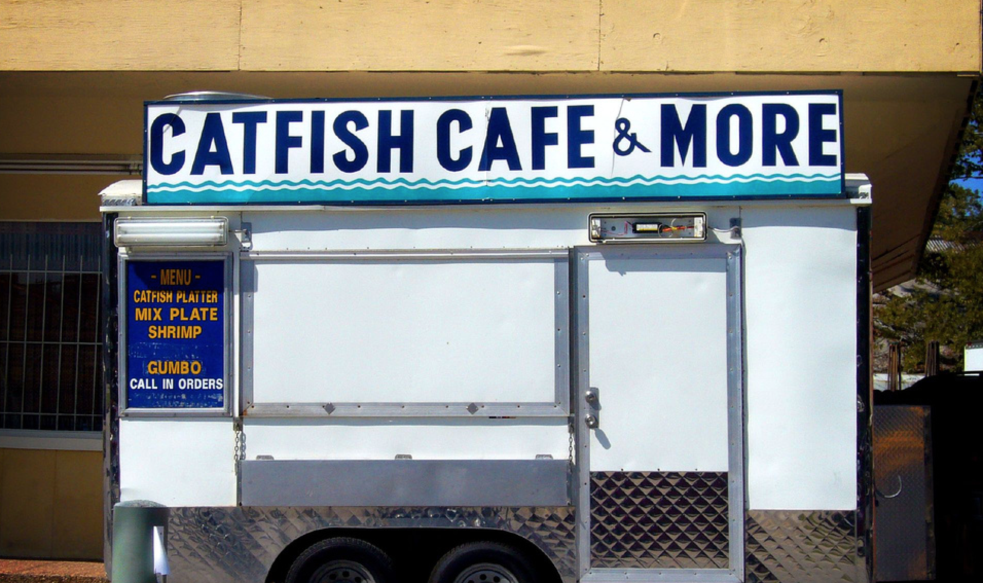A food truck selling catfish
