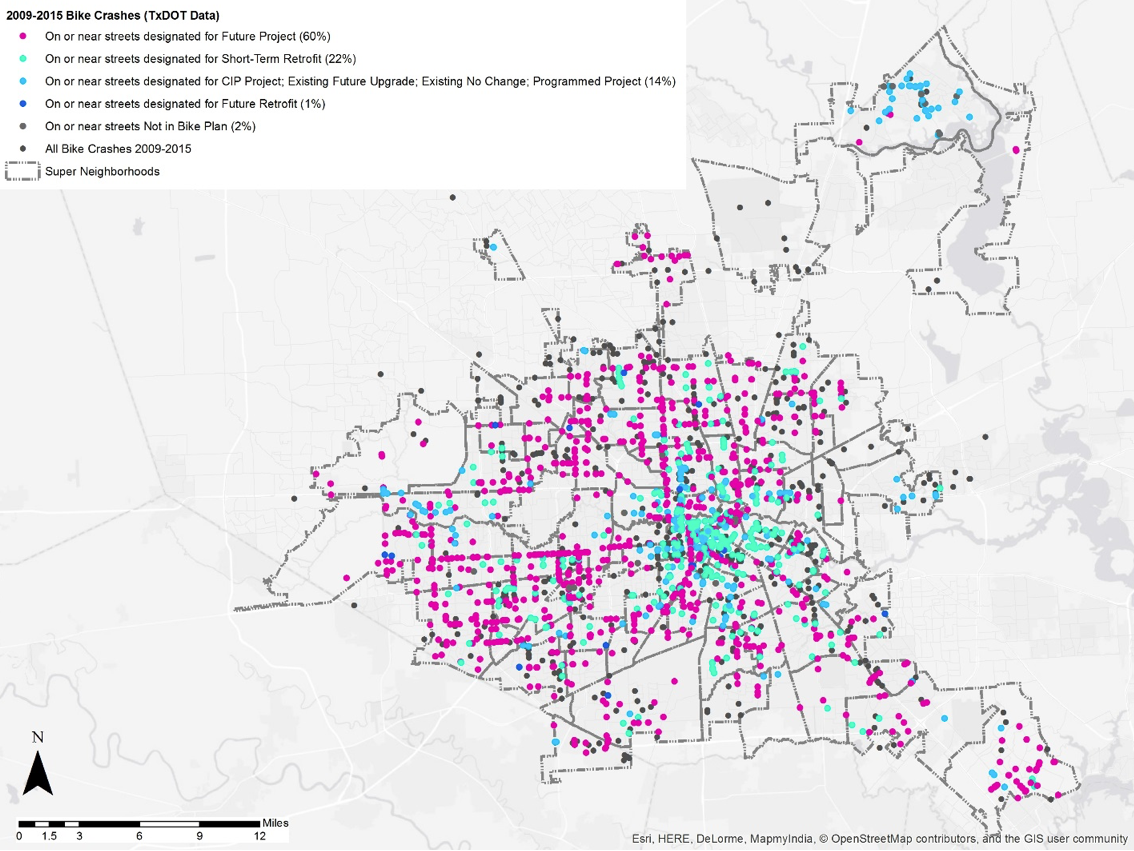 Crashes/Near-Misses and Bike Plan elements