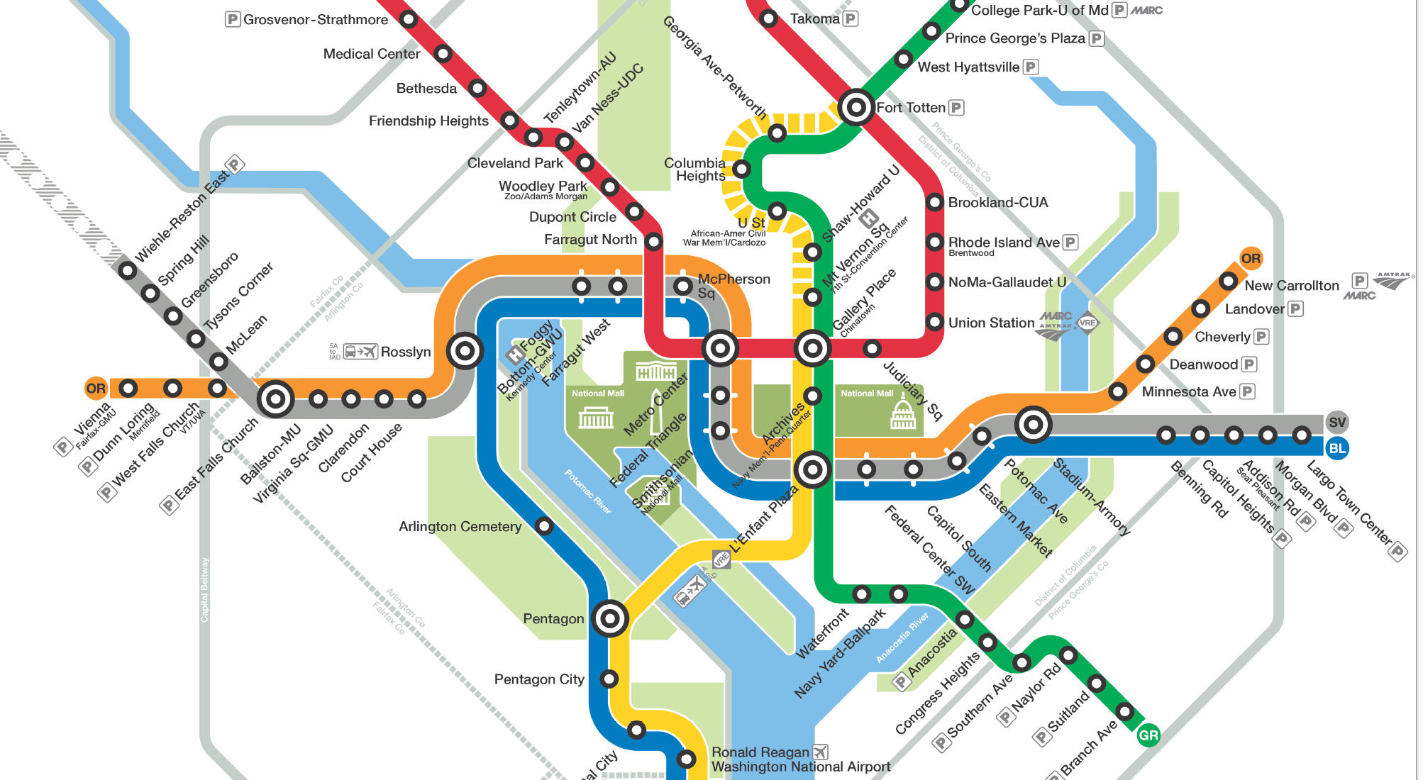 Detail of Metro System Map