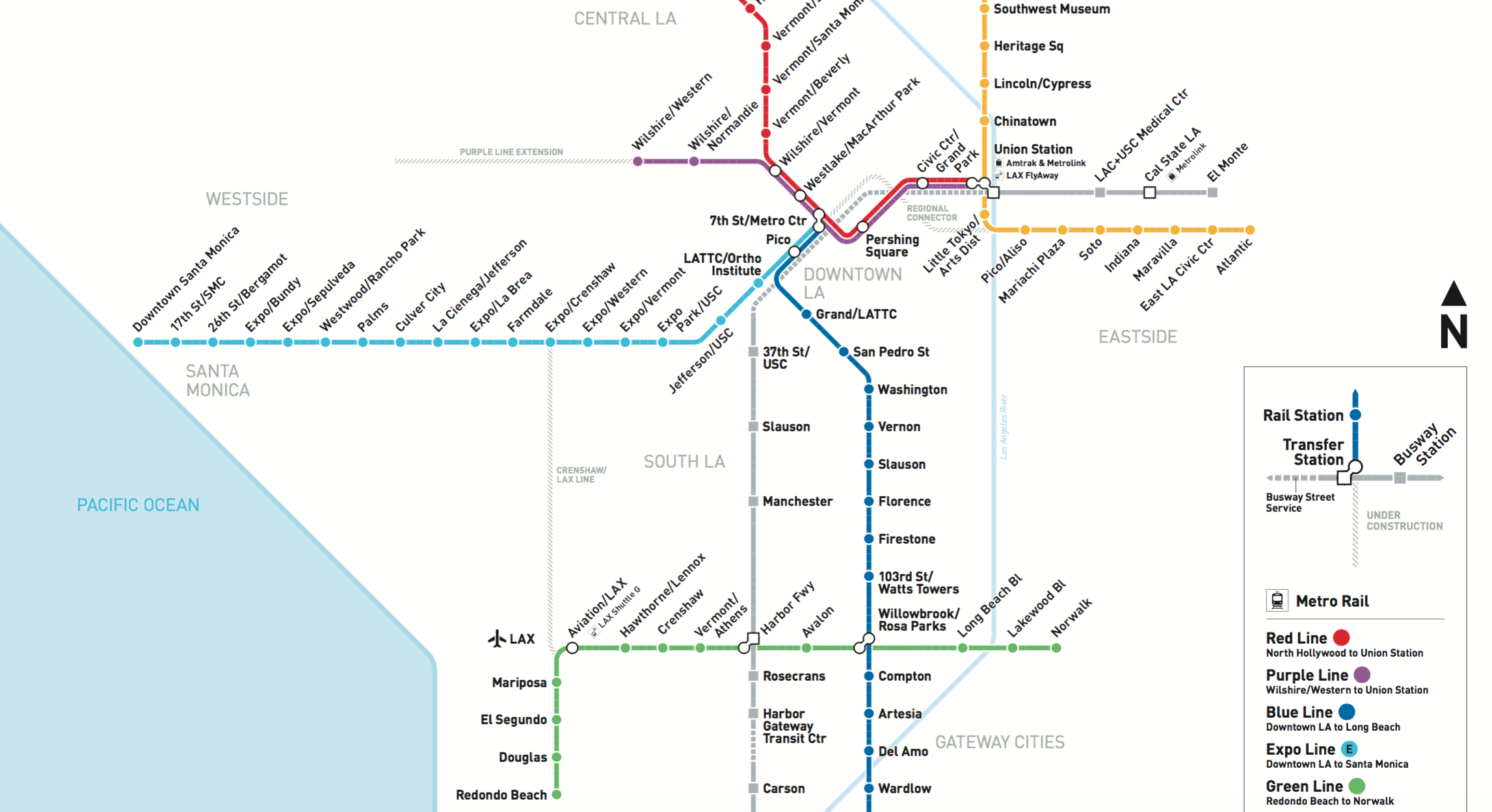 Detail of Los Angeles Metro Map