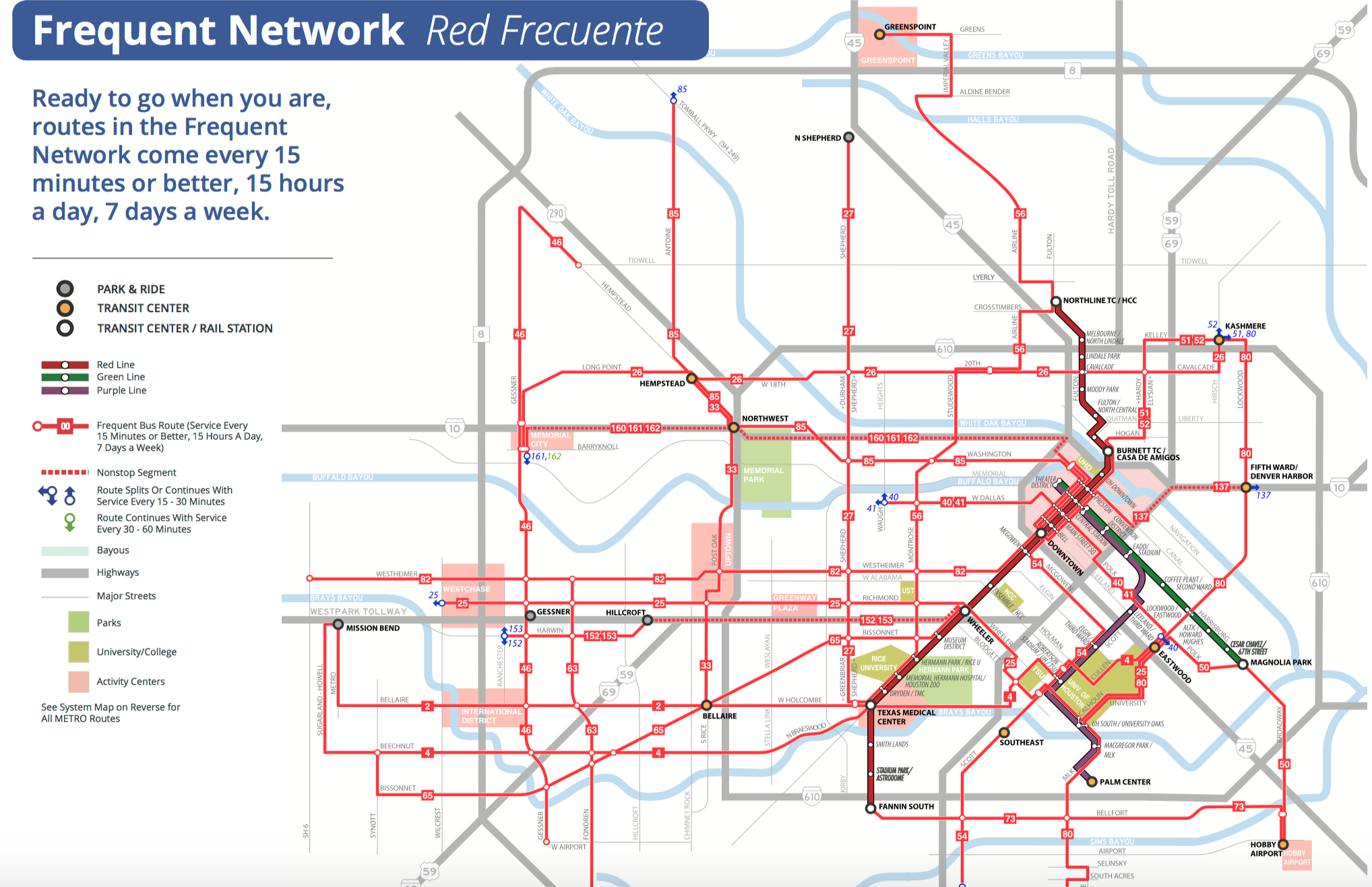 Houston Metro Frequent Network Map
