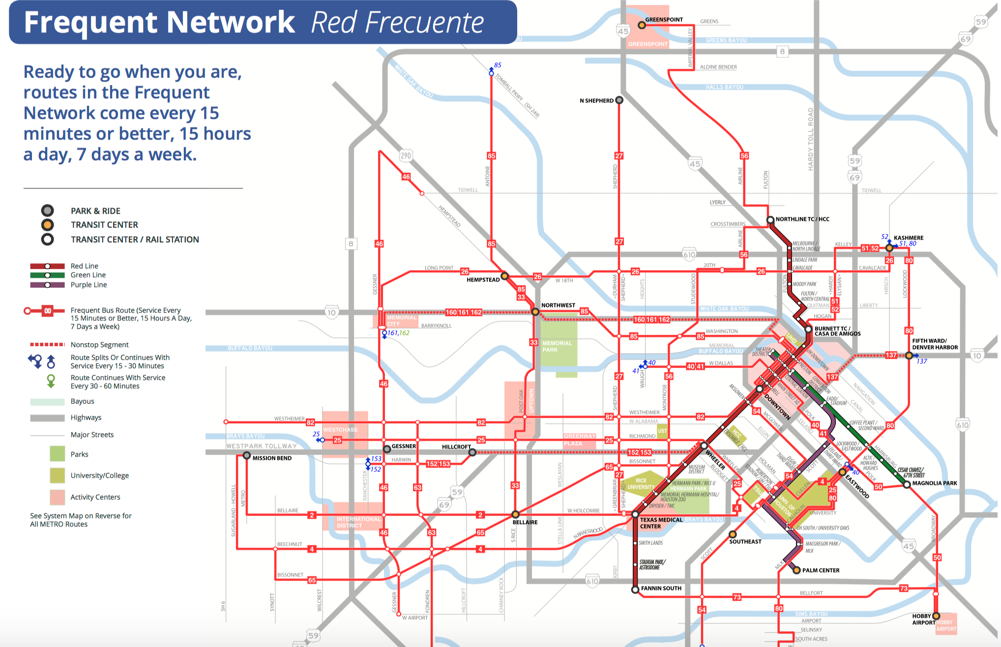 Houston Metro Frequent Network Map