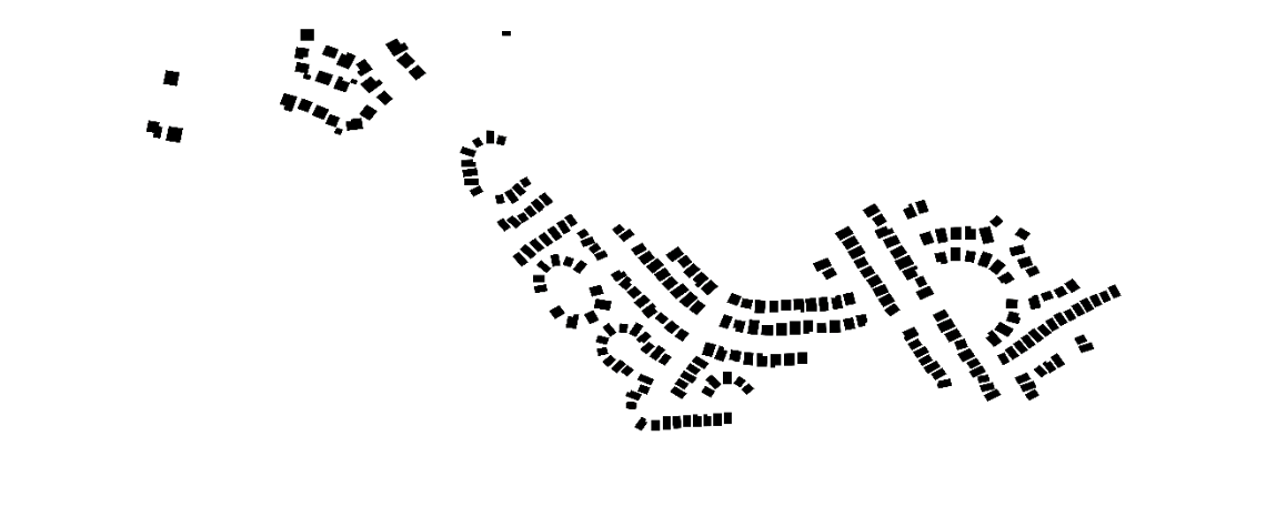 Map of buildings reachable within 15 minutes in Sienna Plantation