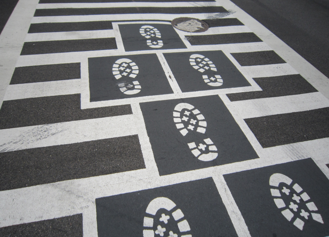 Crosswalk with Hopscotch pattern