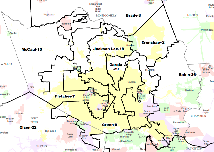 Congressional Map of Houston area