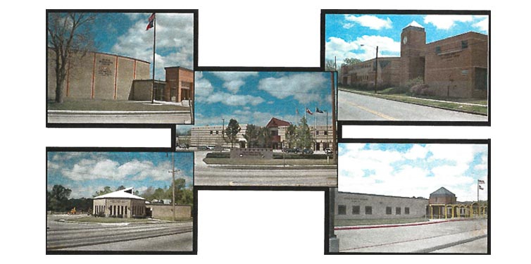 Composite photo of buildings